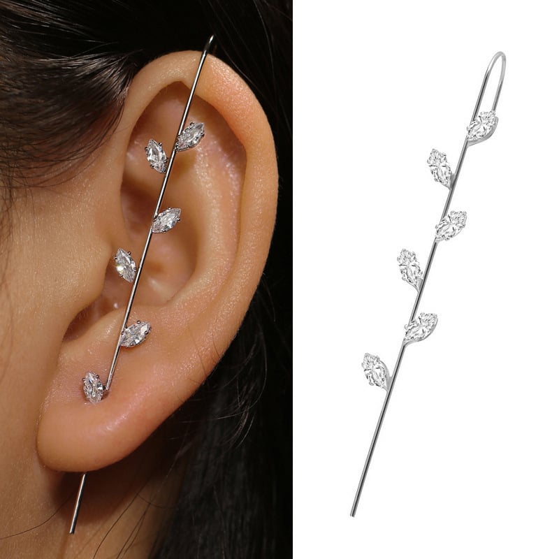 1PCS Rhinestone Decor Ear Cuff Piercing Earring