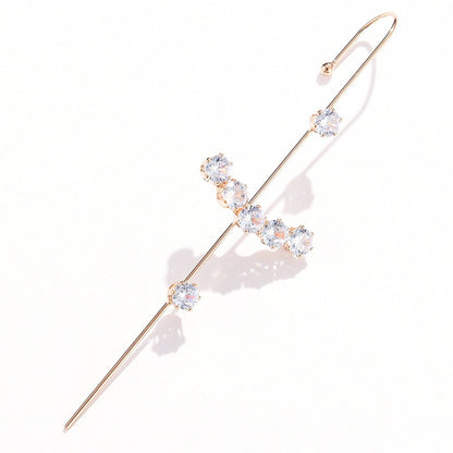 1PCS Rhinestone Decor Ear Cuff Piercing Earring