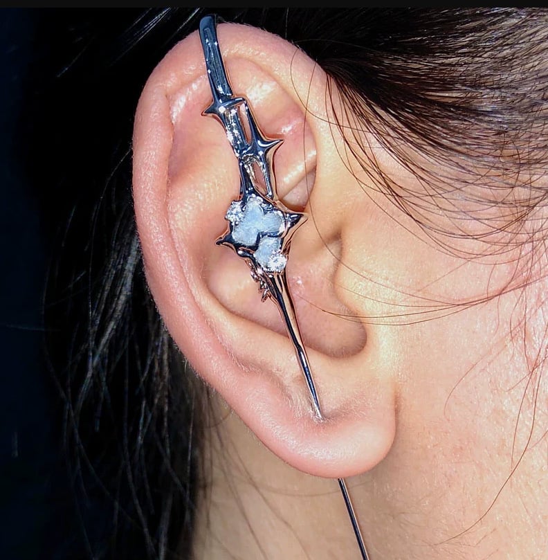 1 PCS Punk Geometric Four-Pointed Star Piercing Earring