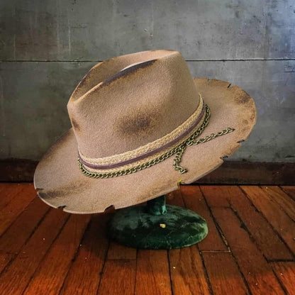 Vintage Fedora Felt-Khaki(Includes All The Accessories)