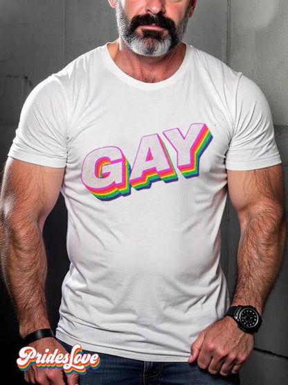 Men's Vintage Denim Gay Muscle Topless LGBT Printed T-Shir