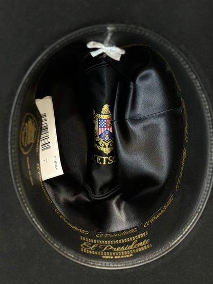 STETSON COWBOY HAT EL PRESIDENTE BLACK COPA CHICA