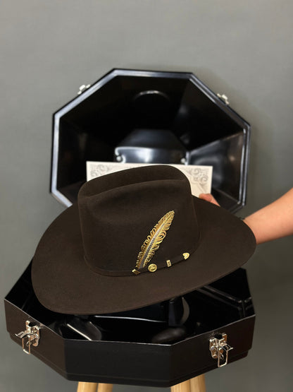 STETSON COWBOY HAT 100X EL PRESIDENTE CHOCOLATE COPA ALTA