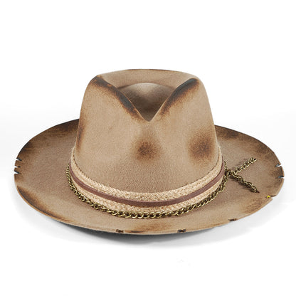 Vintage Fedora Felt-Khaki(Includes All The Accessories)