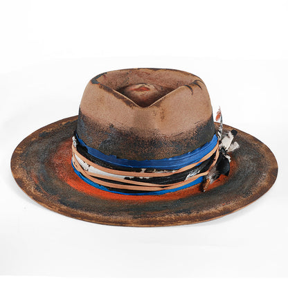 Handmade Vintage Fedora Felt(Includes All The Accessories)