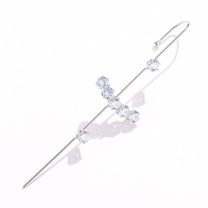 1PCS Rhinestone Decor Ear Cuff Piercing Earring