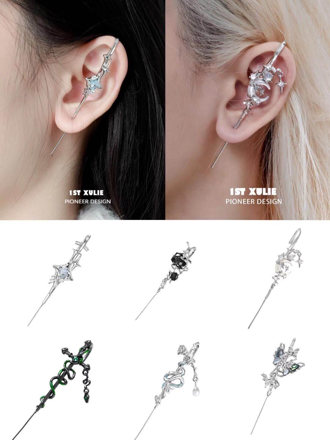 1ST XULIE Ear Hook Needle Piercing Earrings - 1ST XULIE