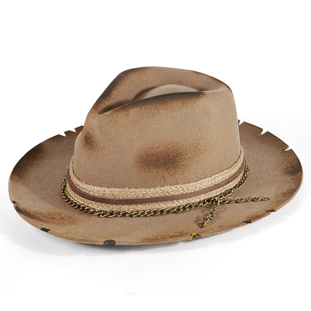 Vintage Fedora Felt-Khaki(Includes All The Accessories)