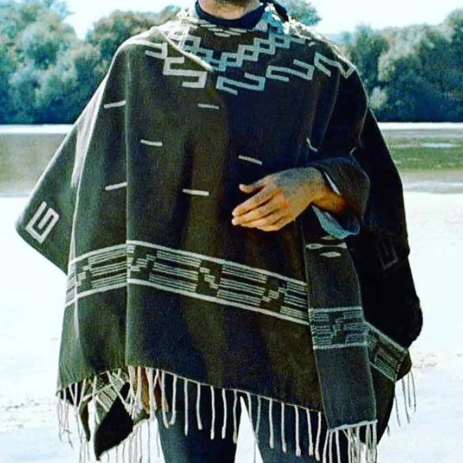 Clint Eastwood Poncho - Alpaca Wool handmade poncho from South America