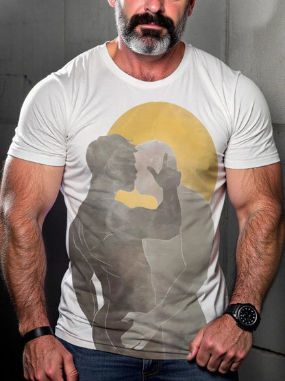 Men's Vintage Denim Gay Muscle Topless LGBT Printed T-Shirt