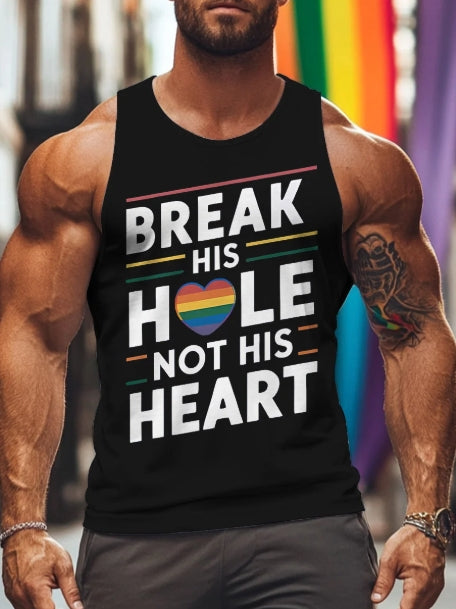 Men's Vintage Denim Gay Muscle Topless LGBT Printed T-Shirt