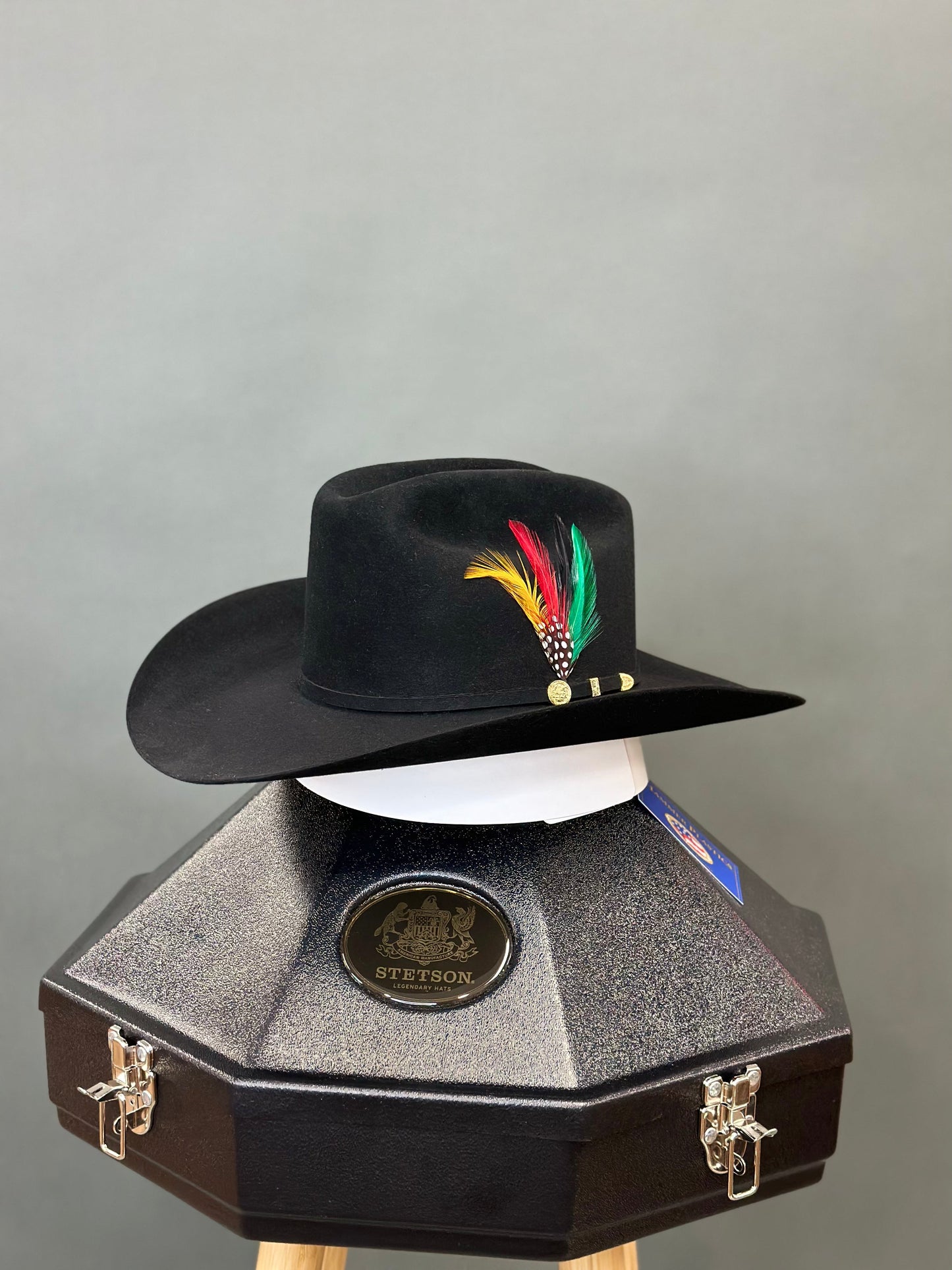 STETSON COWBOY HAT EL PRESIDENTE BLACK COPA CHICA