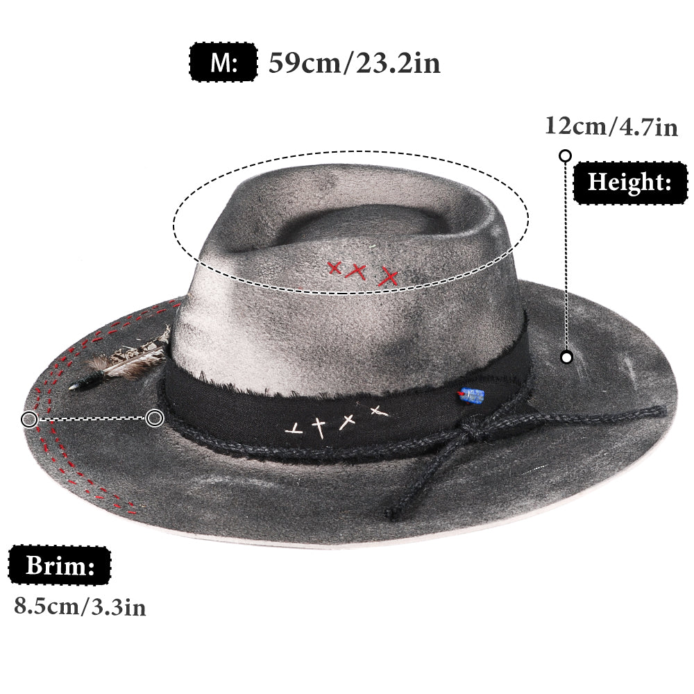 Handmade Vintage Fedora Felt(Includes All The Accessories)