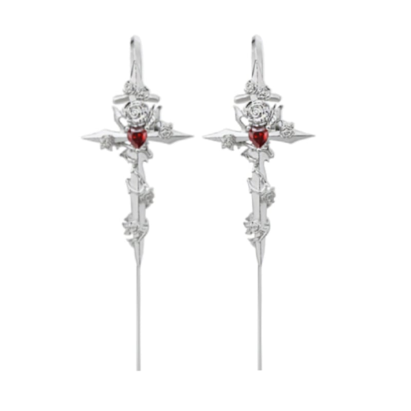 1PCS THORN ROSE Advanced Dark Piercing Earring