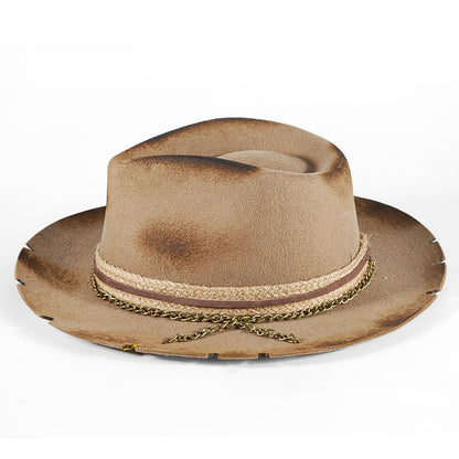 Vintage Fedora Felt-Khaki(Includes All The Accessories)