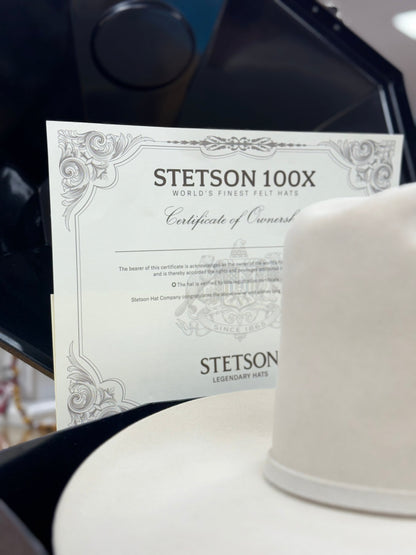 STETSON COWBOY HAT 100X EL PRESIDENTE SILVER BELLY COPA ALTA