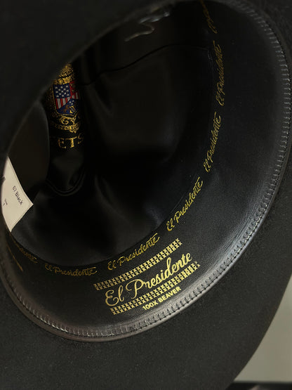 STETSON COWBOY HAT EL PRESIDENTE BLACK COPA CHICA