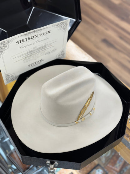 STETSON COWBOY HAT 100X EL PRESIDENTE SILVER BELLY COPA ALTA