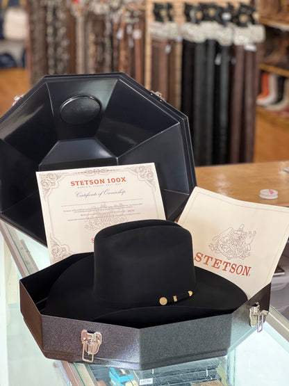 STETSON COWBOY HAT EL PRESIDENTE BLACK COPA CHICA