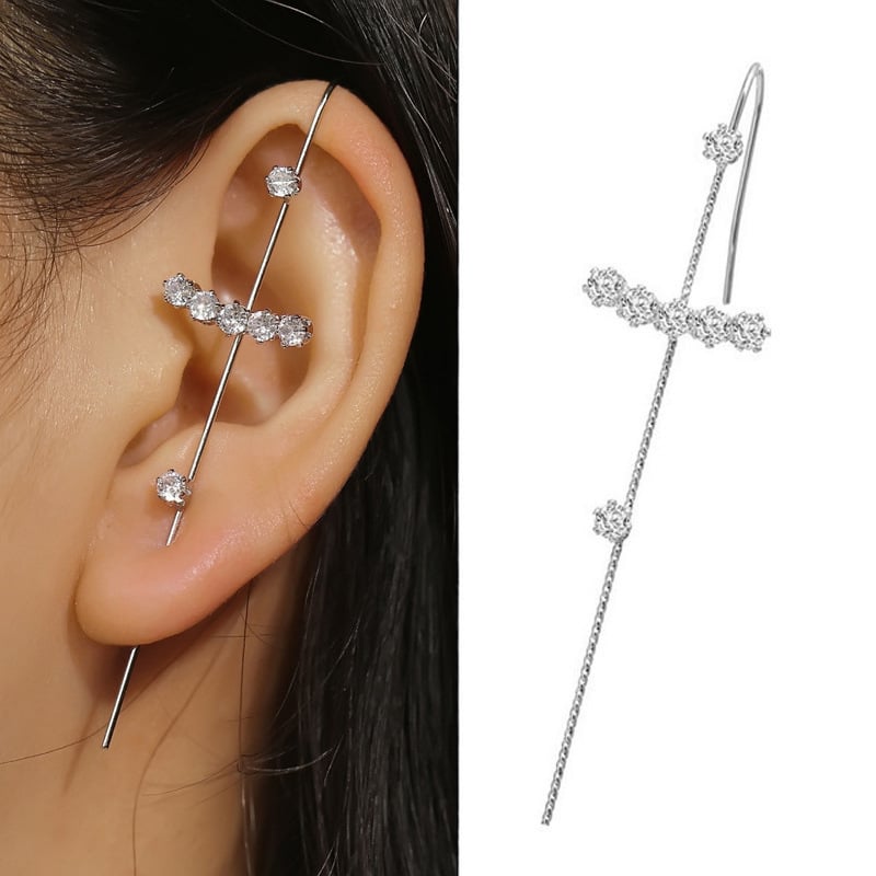 1PCS Rhinestone Decor Ear Cuff Piercing Earring