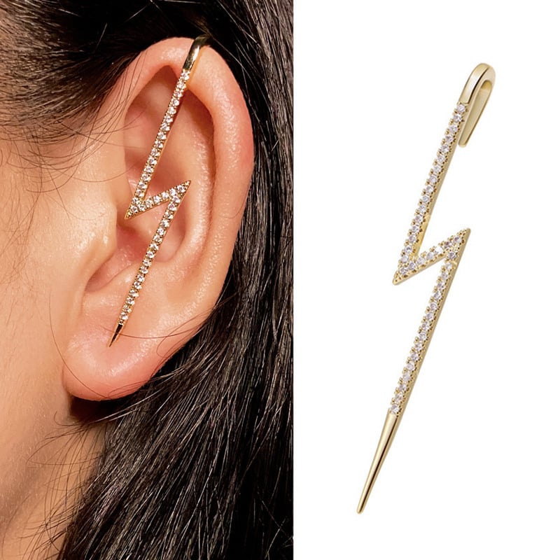 1PCS Rhinestone Decor Ear Cuff Piercing Earring