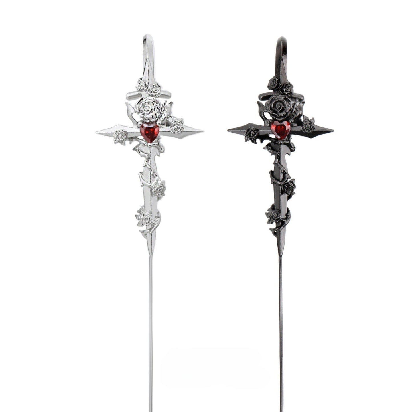 1PCS THORN ROSE Advanced Dark Piercing Earring