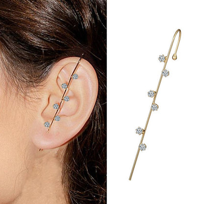 1PCS Rhinestone Decor Ear Cuff Piercing Earring