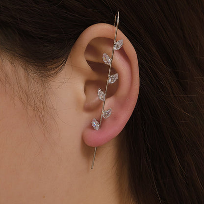 1PCS Rhinestone Decor Ear Cuff Piercing Earring