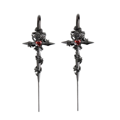 1PCS THORN ROSE Advanced Dark Piercing Earring