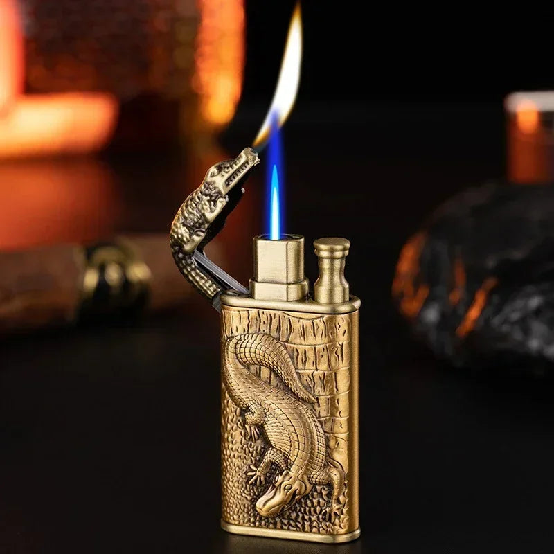 Dragon Crocodile Dual Fire Lighter Metal