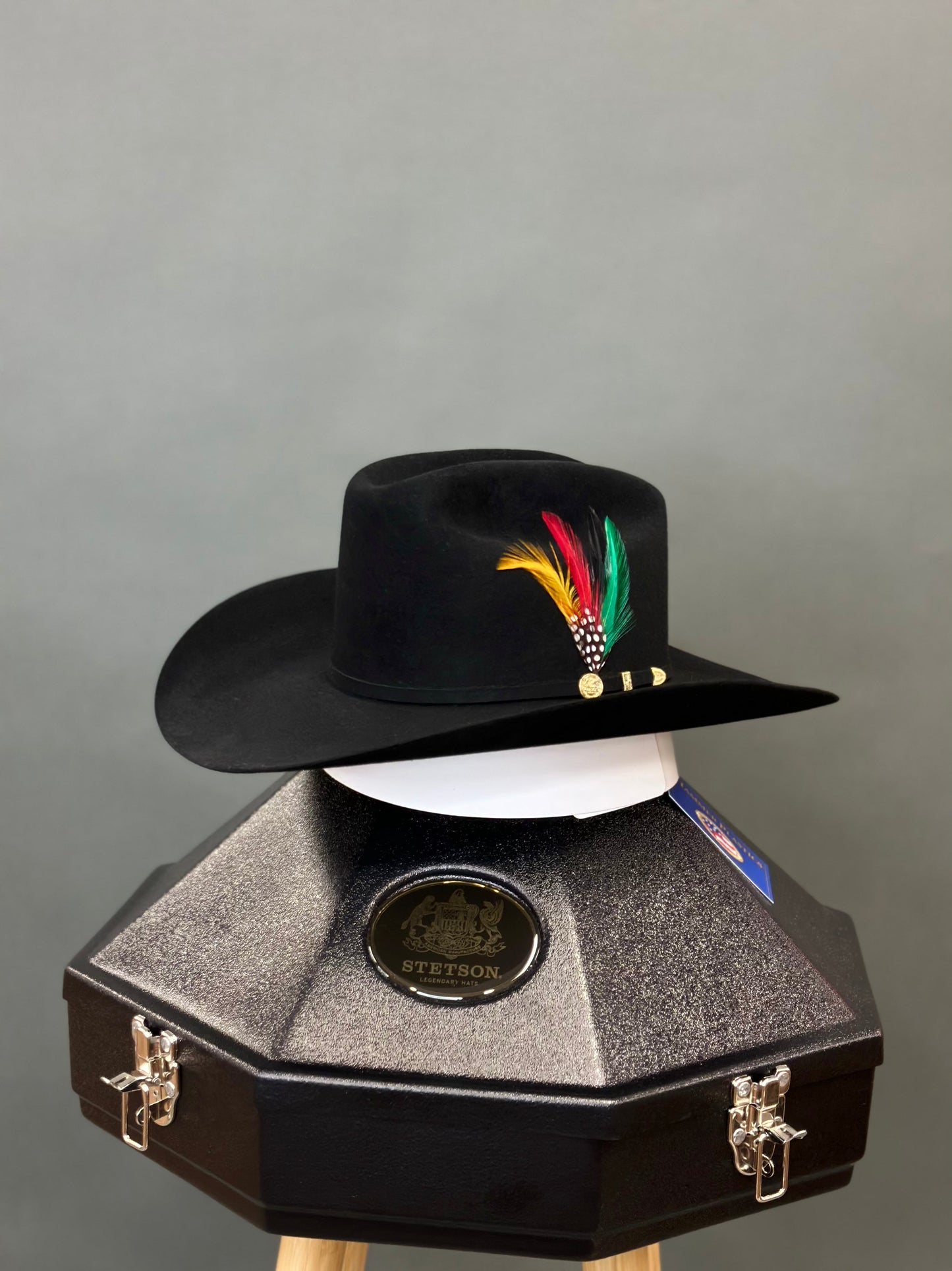 STETSON COWBOY HAT EL PRESIDENTE BLACK COPA CHICA