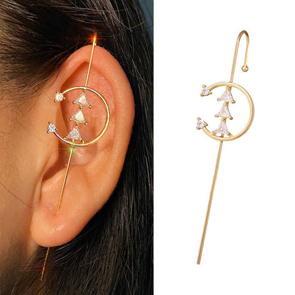 1PCS Rhinestone Decor Ear Cuff Piercing Earring