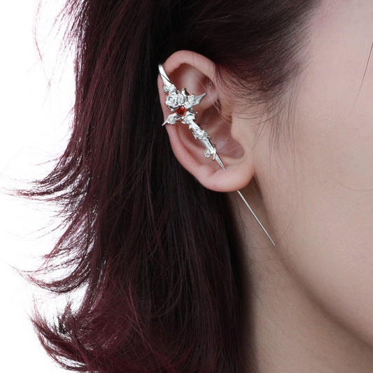 1PCS THORN ROSE Advanced Dark Piercing Earring