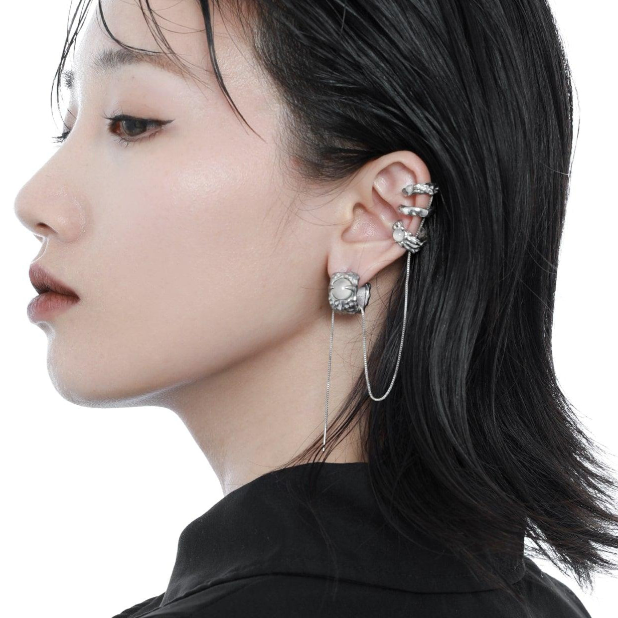 Day Dream Natural White Agate Ear Clips - 1ST XULIE