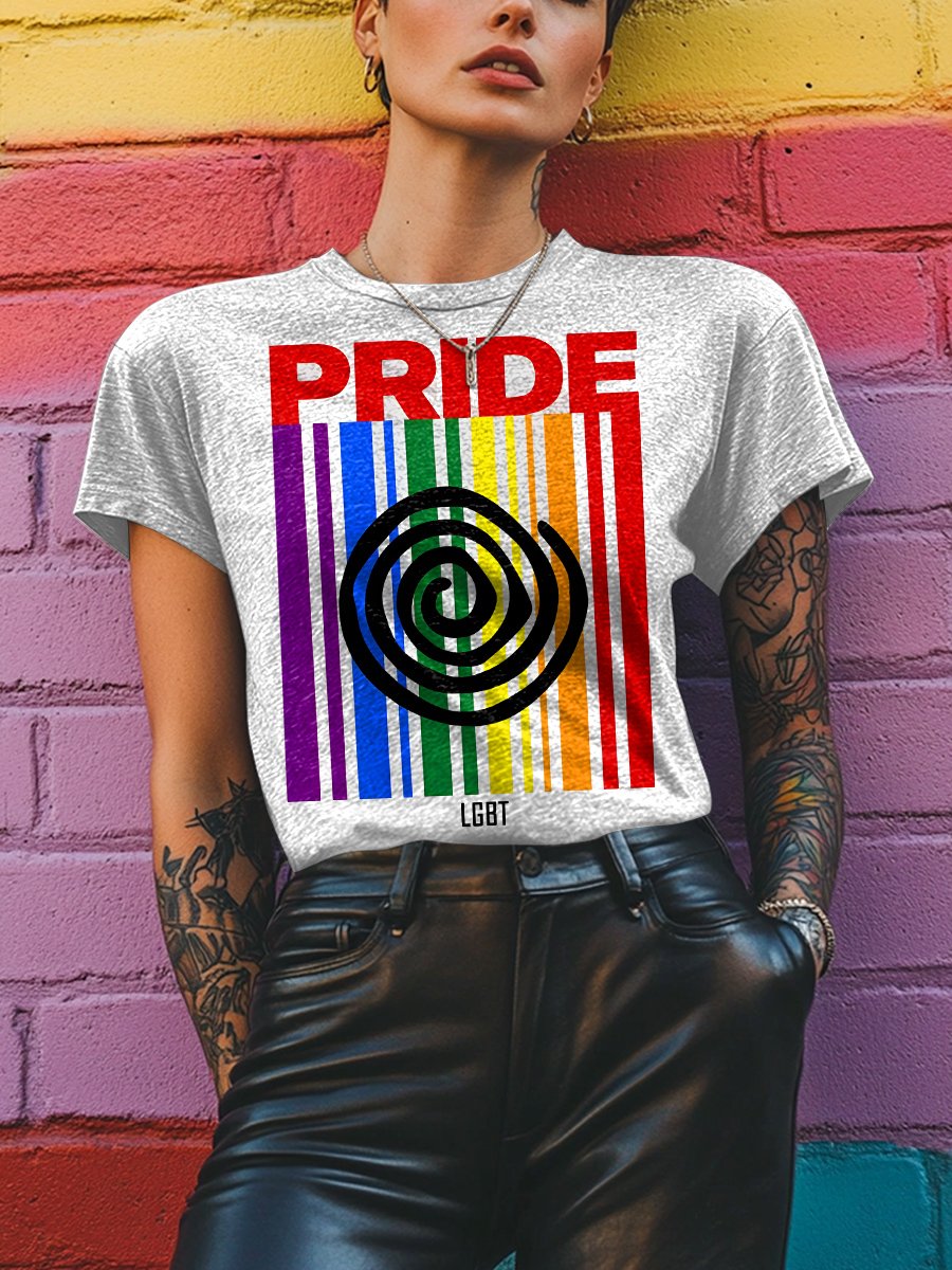 LGBTQ Lesbian Pride Rainbow Print T-shirt