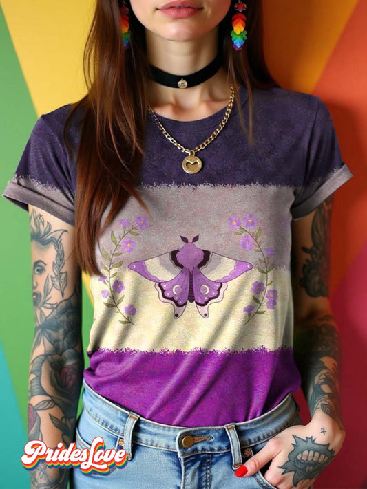 LGBT Asexual Pride Moth Art T-shirt