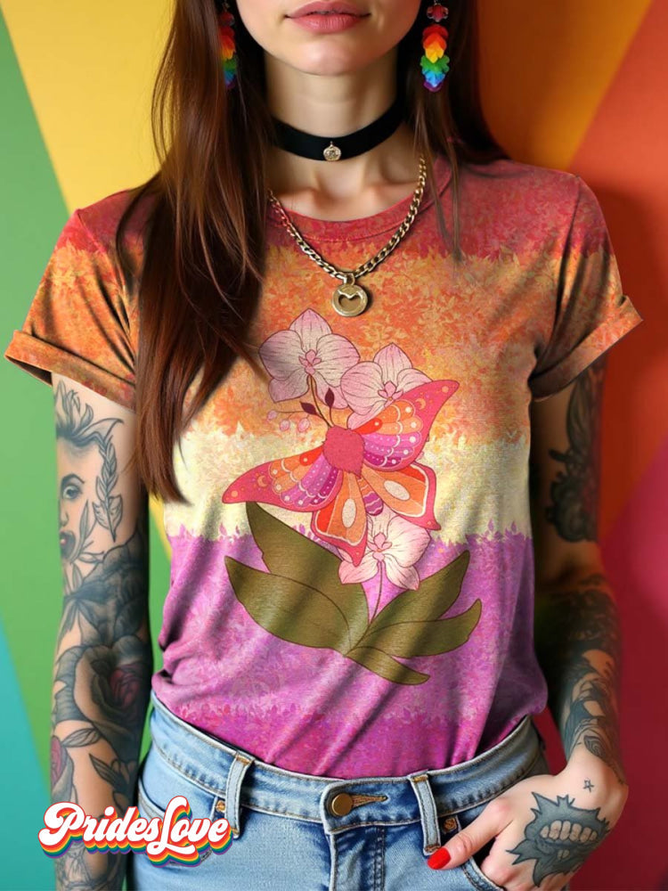 LGBT Lesbian Pride Moth Art T-shirt