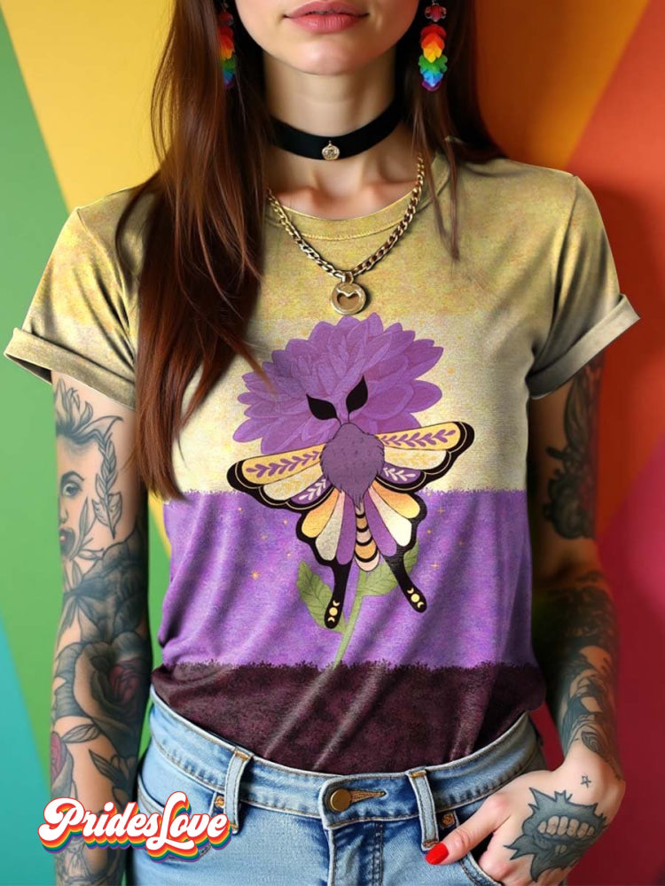 LGBT Non Binary Pride Moth T-shirt