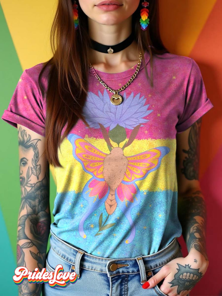 LGBT Pansexual Pride Moth Art T-shirt