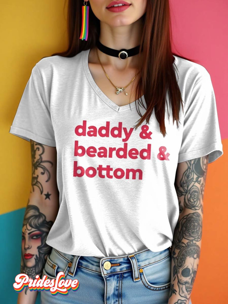 LGBT Pride Art Daddy & Bearded & Bottom T-shirt