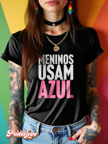 LGBT Pride Lesbian Art Meninos USAM AZUL T-shirt