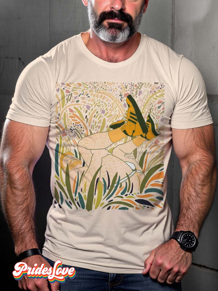 LGBT Pride Plant Sexy Muscular Man Gay Art T-shirt