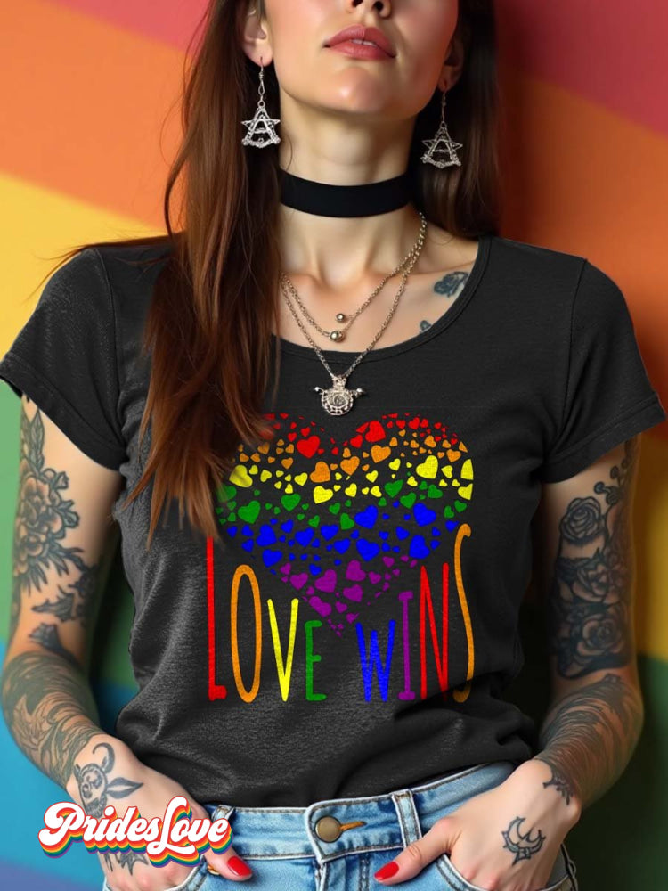 LGBT Pride Rainbow Heart Love Wins T-shirt