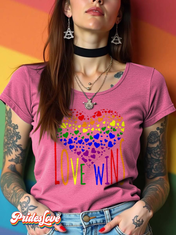 LGBT Pride Rainbow Heart Love Wins T-shirt