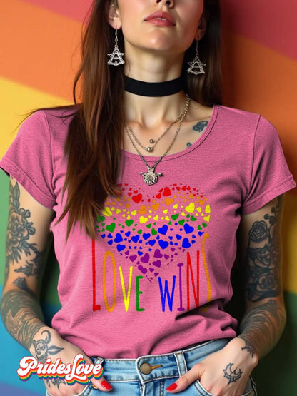 LGBT Pride Rainbow Heart Love Wins T-shirt