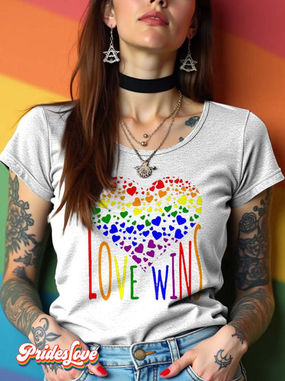 LGBT Pride Rainbow Heart Love Wins T-shirt