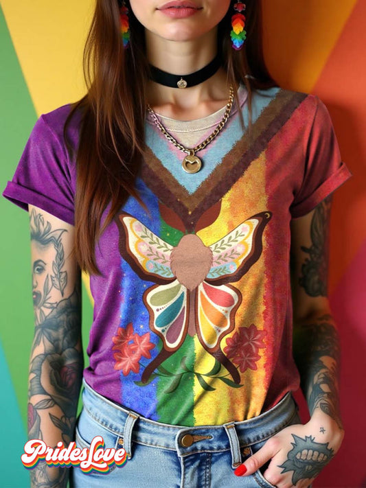 LGBT Progress Pride Moth T-shirt