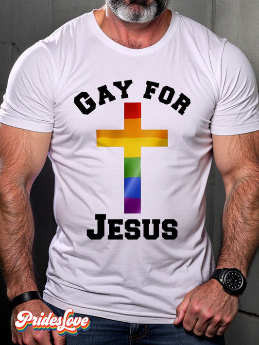 LGBT Rainbow Gay for Jesus Art Print T-shirt