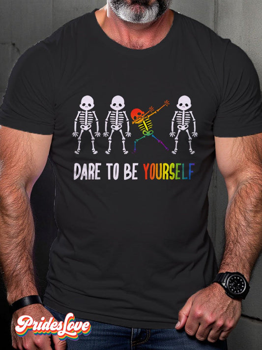 LGBT Rainbow Skull funny Art Print T-shirt