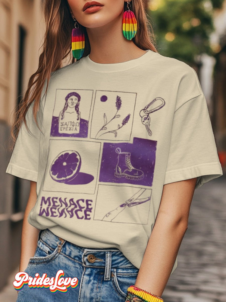 LGBTQ Lesbian Art Fun Print T-shirt